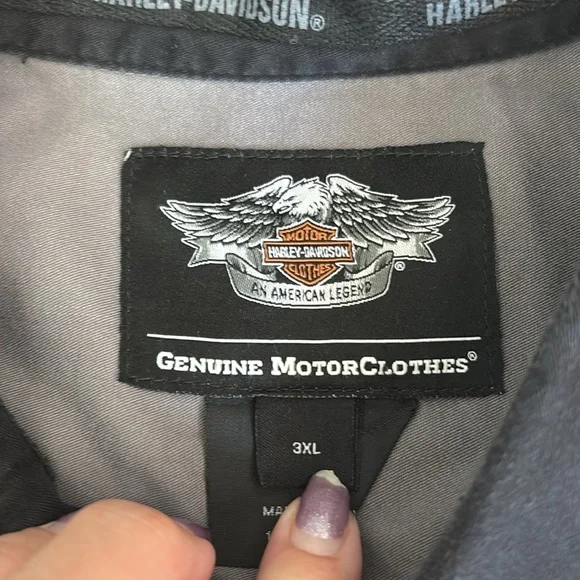 Harley-Davidson Button Up Mechanic Shirt American Classic Motorcycles Biker 3XL - Picture 3 of 7